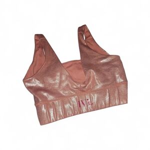 Women's Shimmering Rose Gold Sports Bra